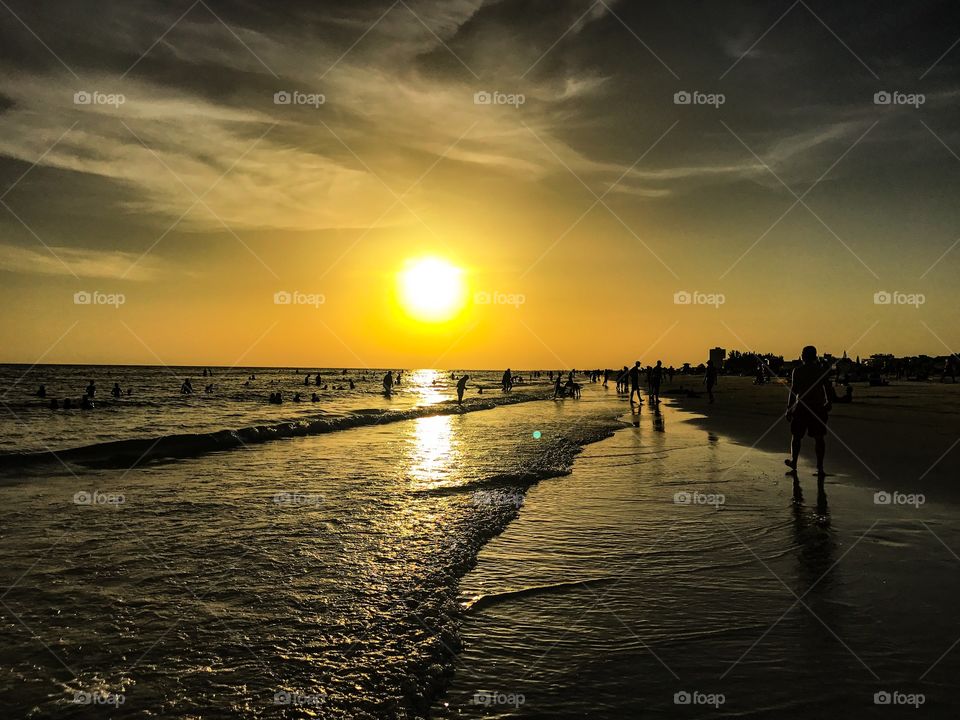 Sunset on the beach in Sarasota 