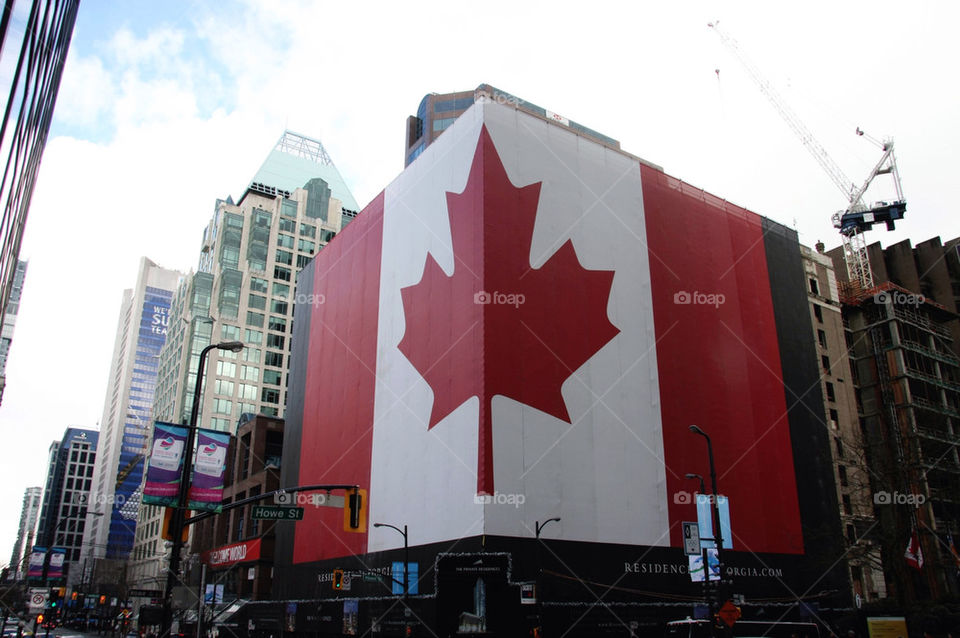 red building canada flag by cindyhodesigns