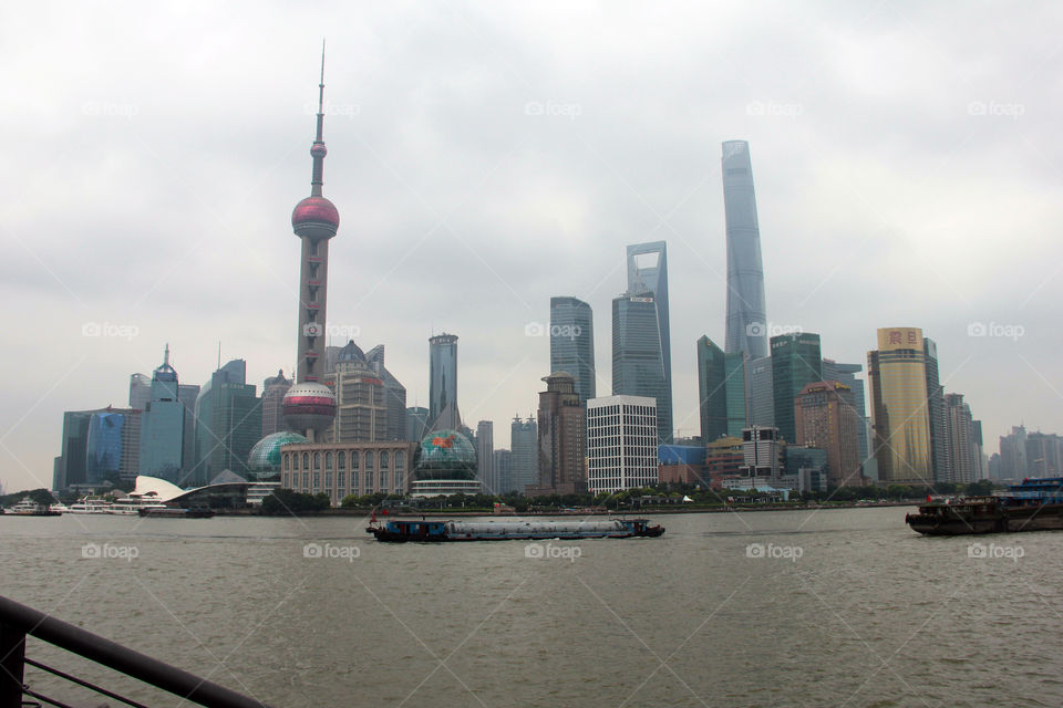 Pudong view from the bund. view on pudong from the bund, shanghai, china