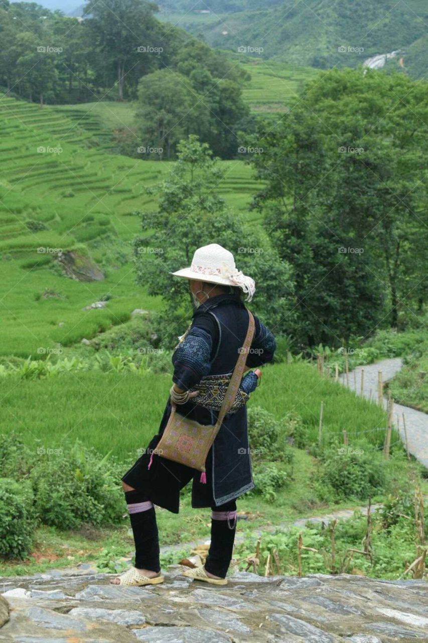 Green Sapa Vietnam woman farmer 