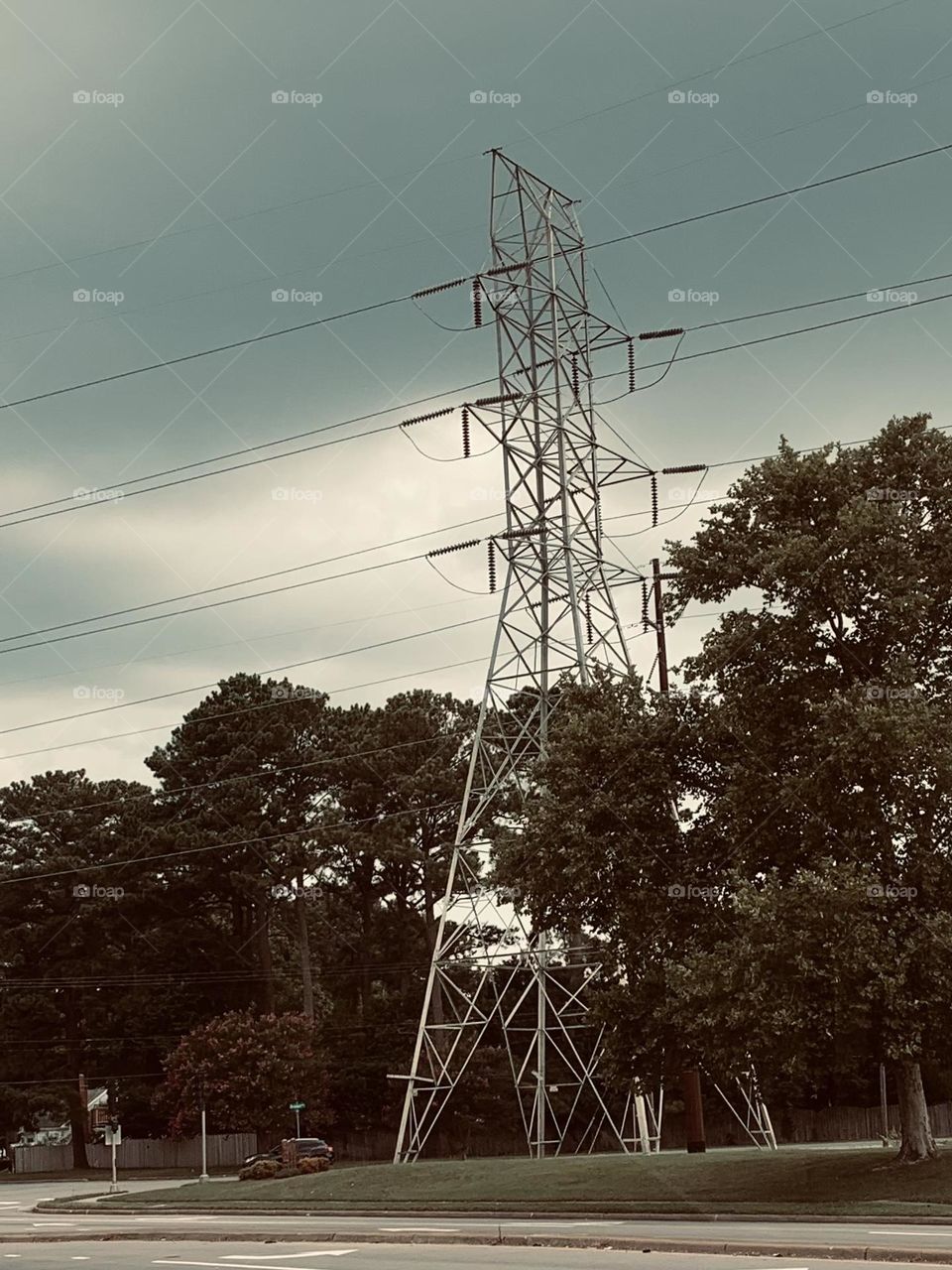 Stormy power line 