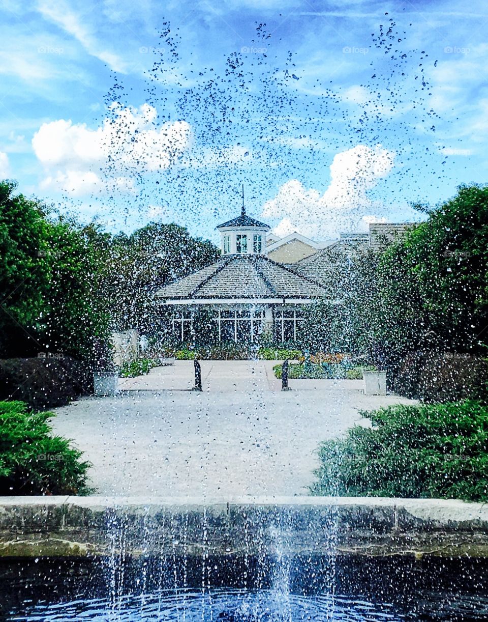 Through a fountain 