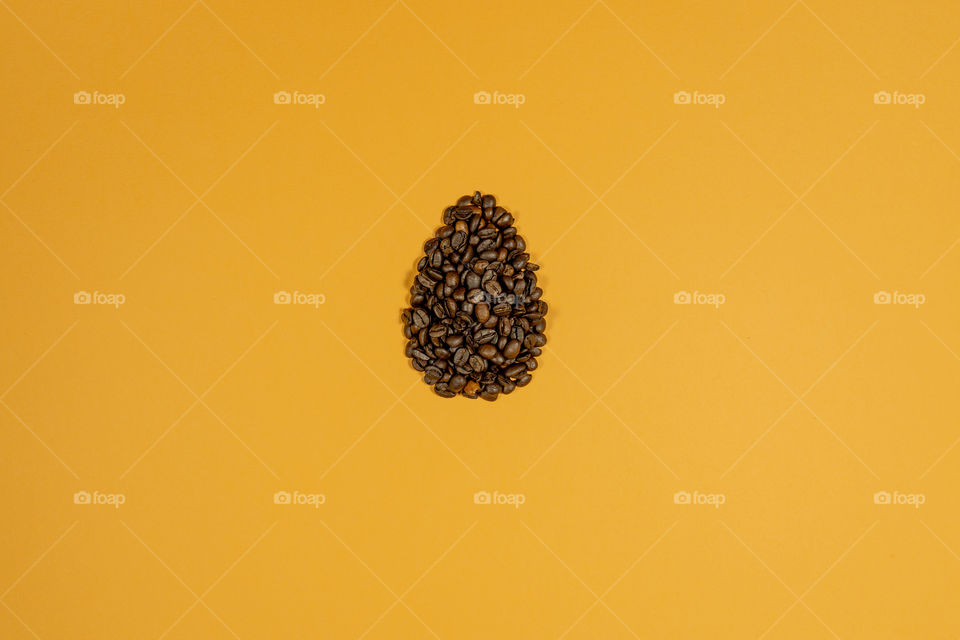 Coffee beans in Easter egg shape
