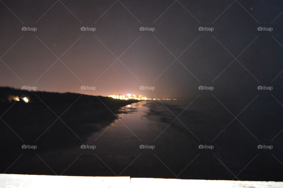 Myrtle beach grandstrand at night