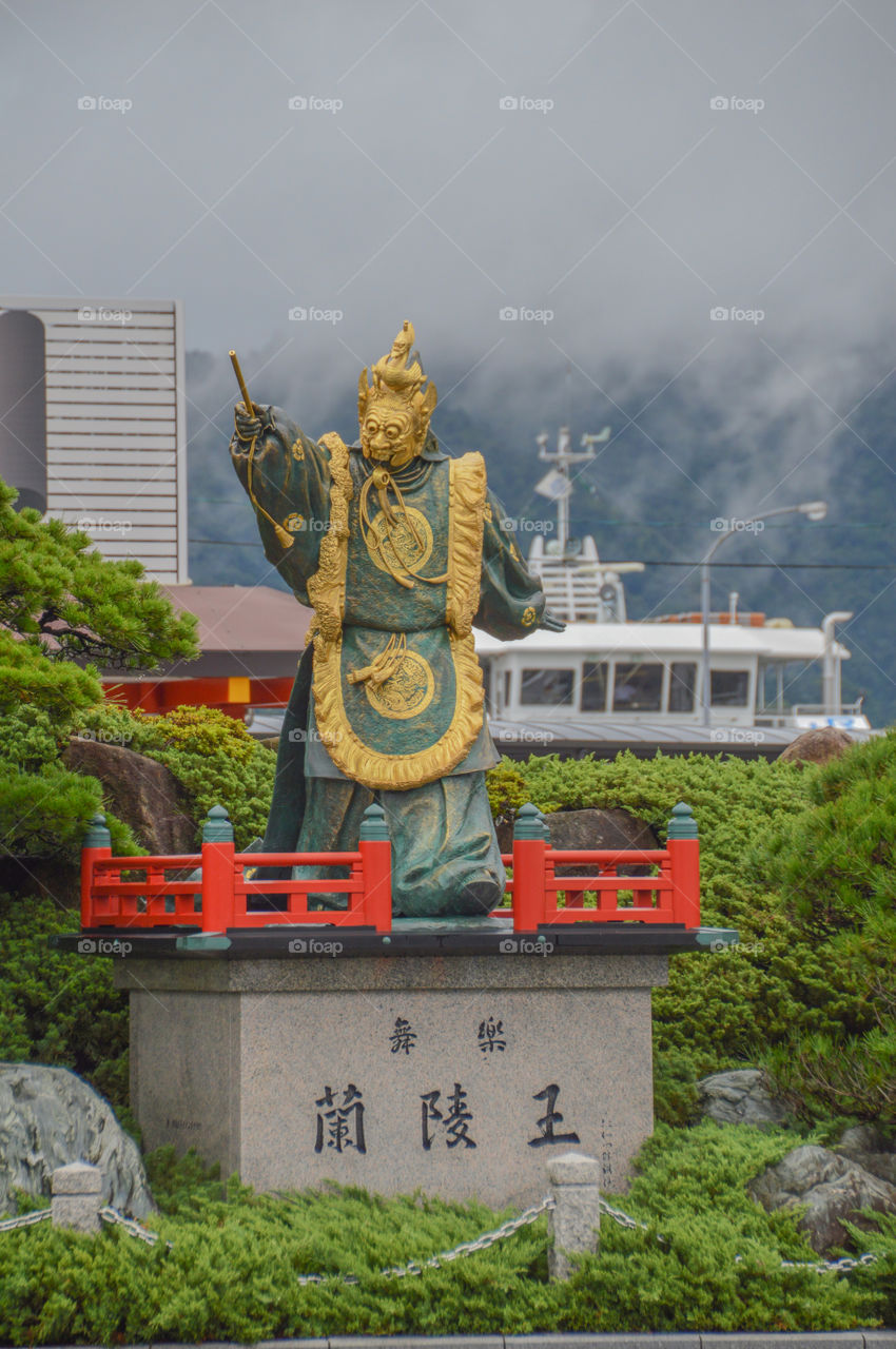 Dancer Statue At Miyajima Island Japan