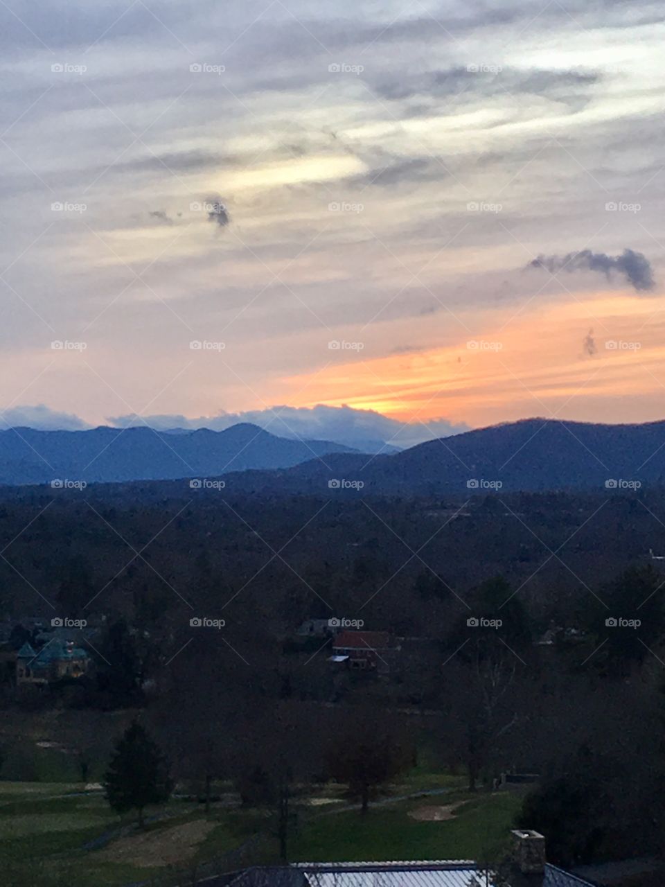 North Carolina Mountains and Sunset