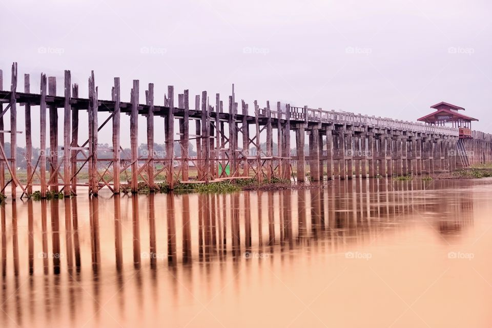 U Bein the longest wooden bridge in the world , Mandalay Myanmar 