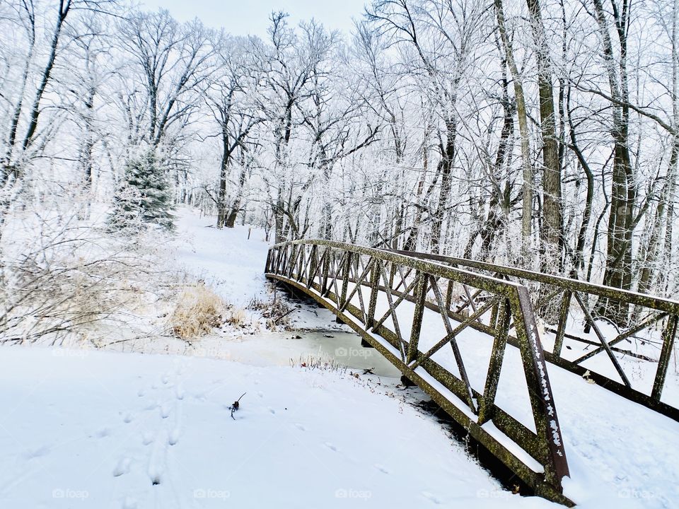 Gorgeous winter scene with bridge! 