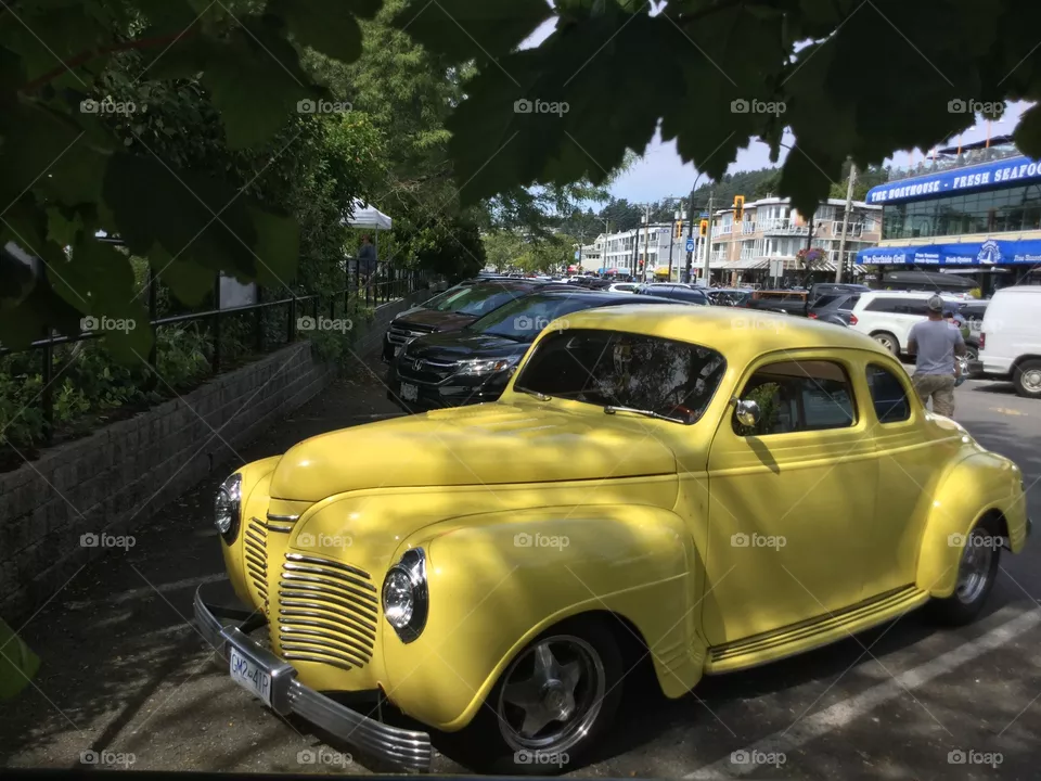 Old Vintage Yellow Car