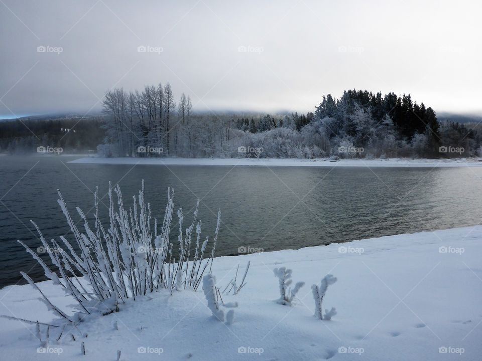 Chilko lake in winter