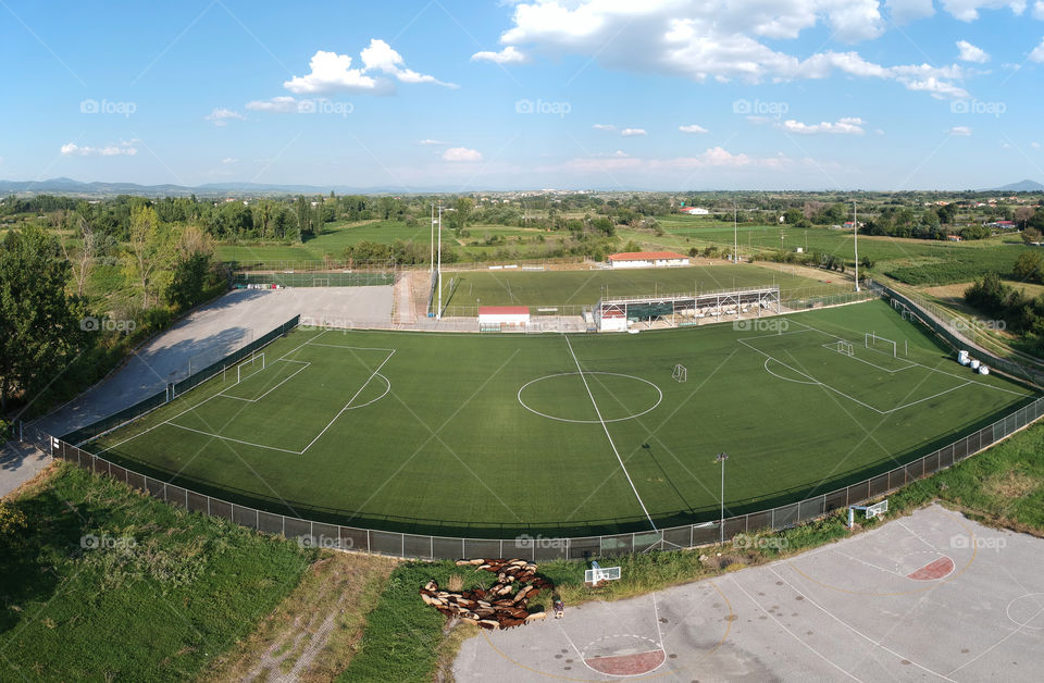 aerial view football field