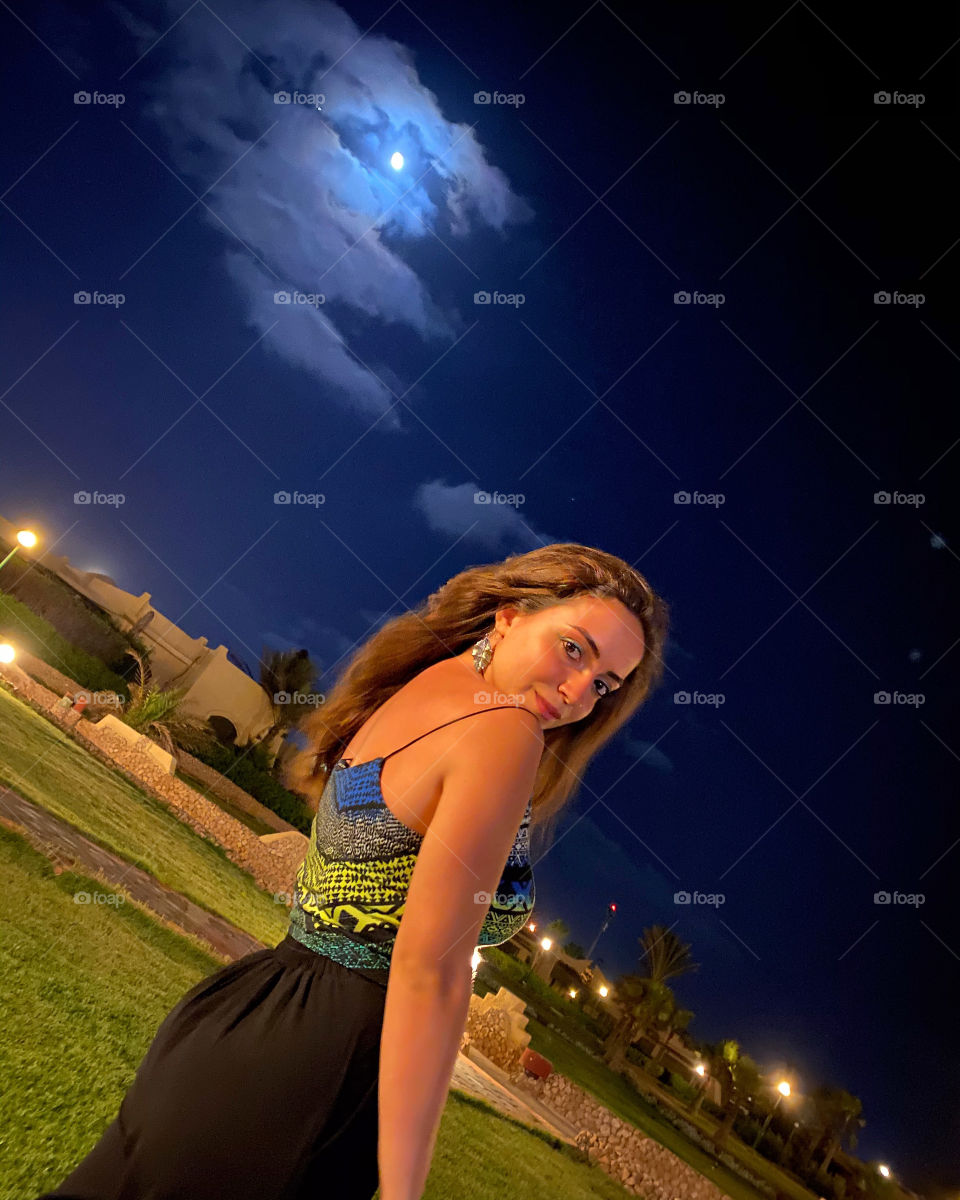 The moon background.