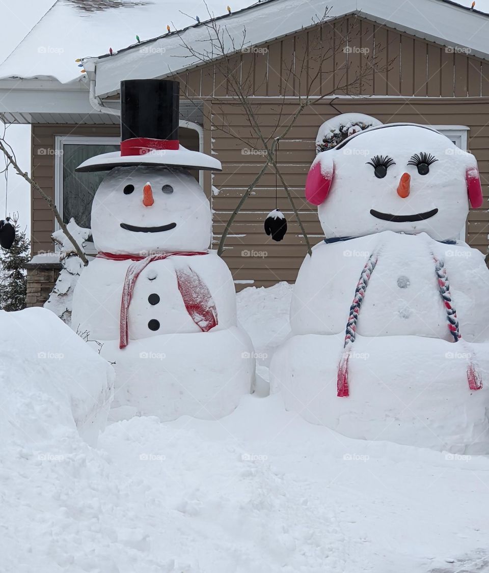 Mr. and Mrs. snowman