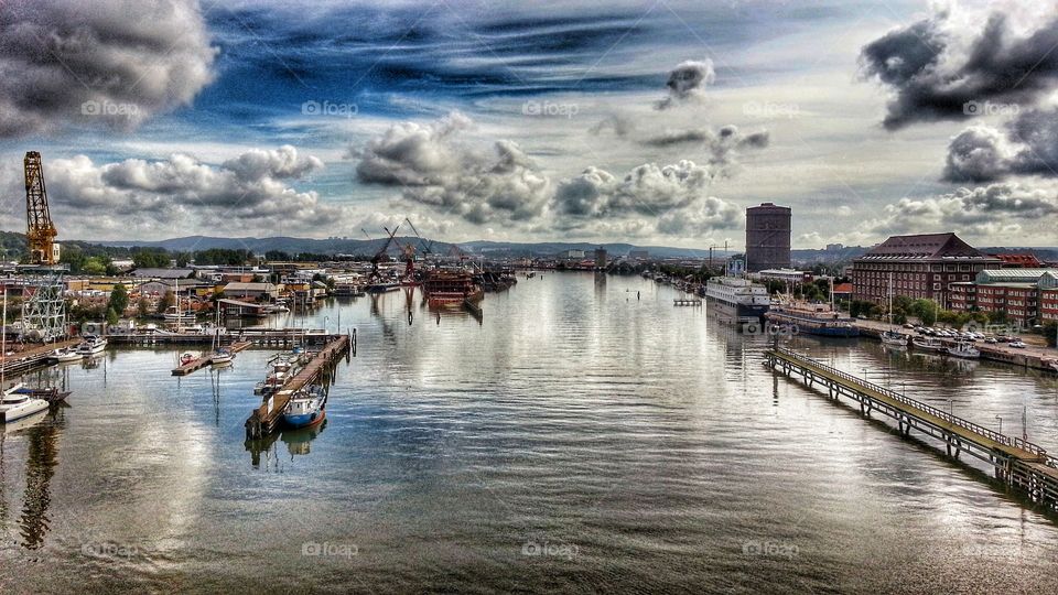 harbor . cloudy day in Gothenburg 