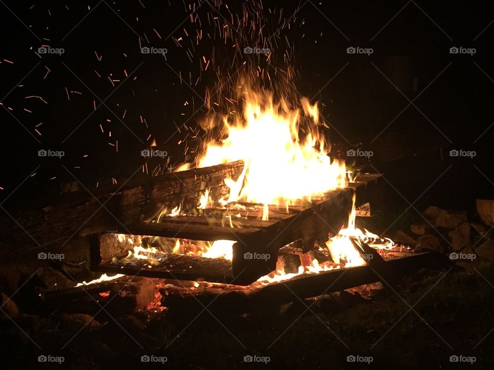Flame, Smoke, Bonfire, Coal, Hot