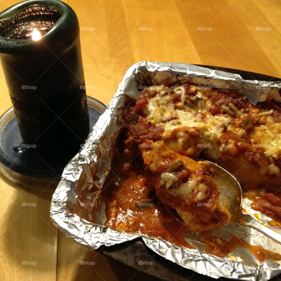 Traditional American Food, chicken parmesan.