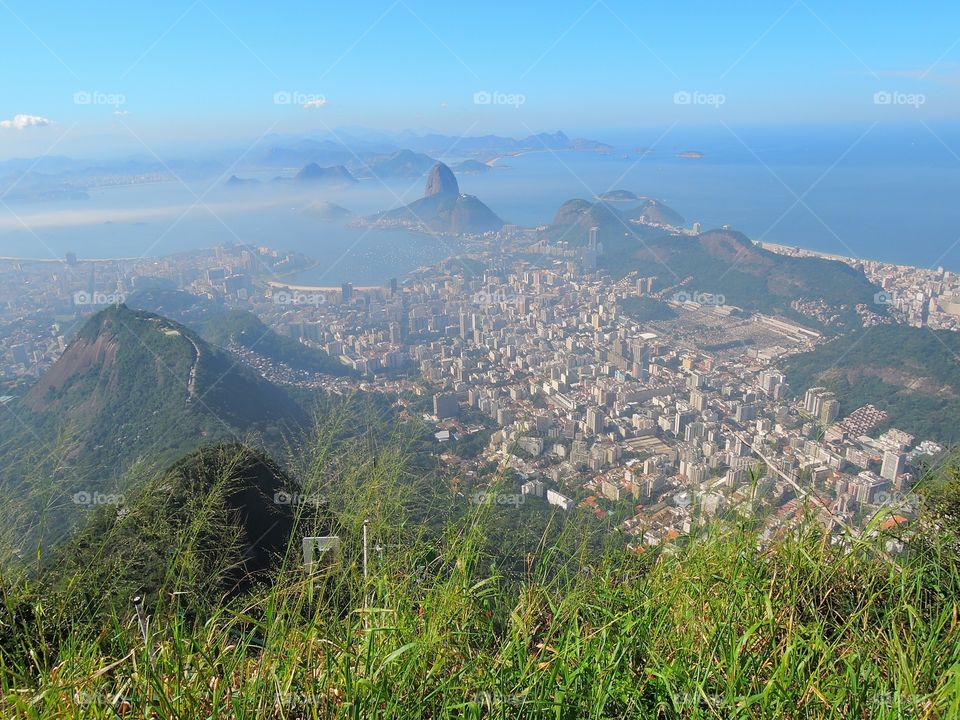 view from Corcovado mountain, Rio de Janeiro Brazil