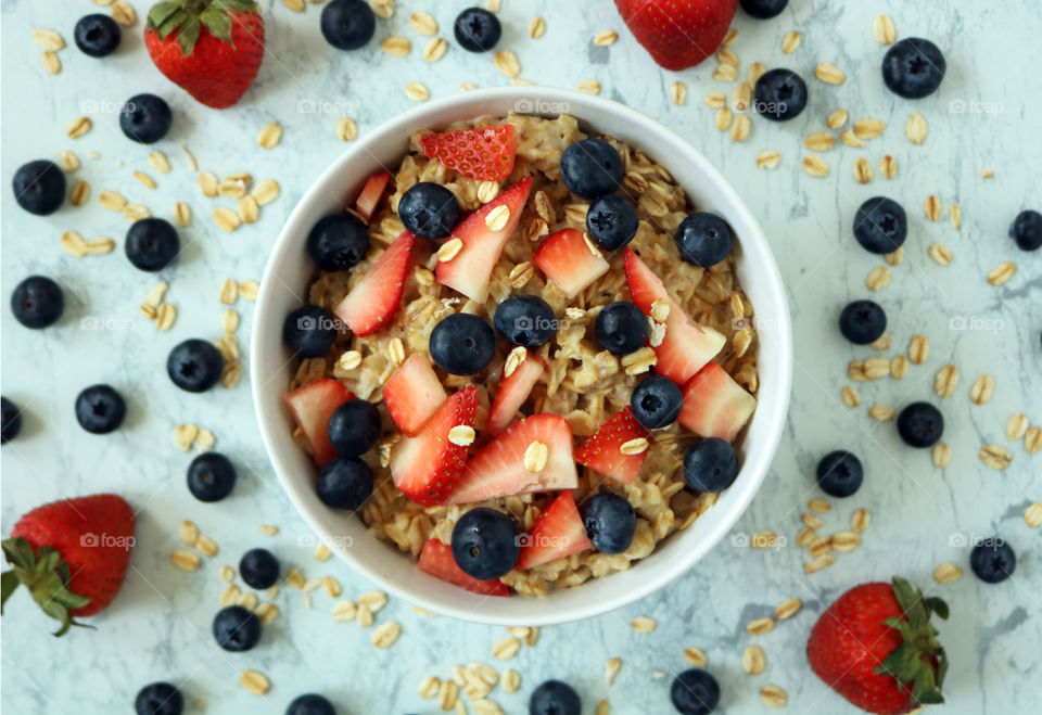 Strawberry and Blueberry Oatmeal