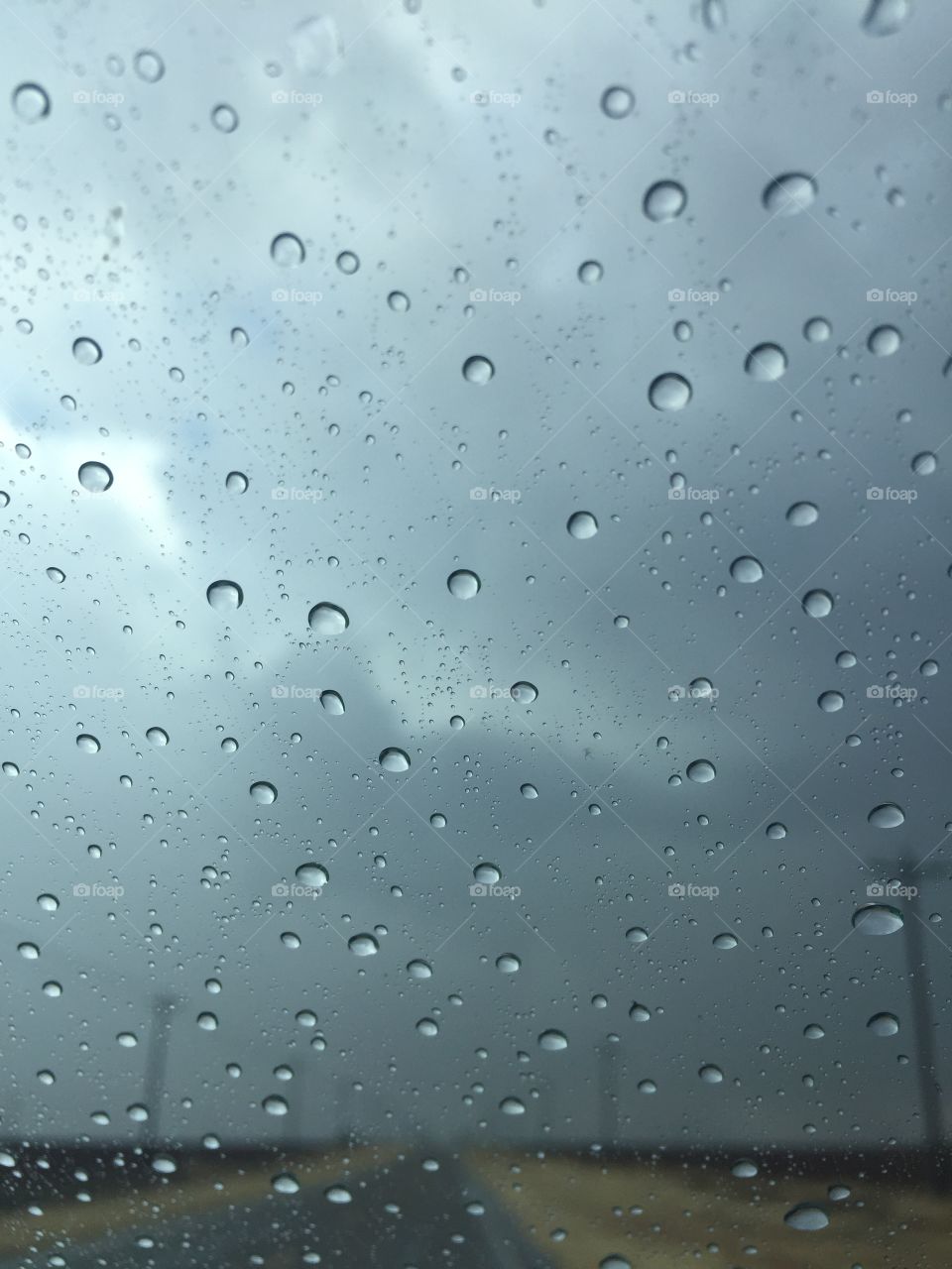 Raindrops on a windshield 