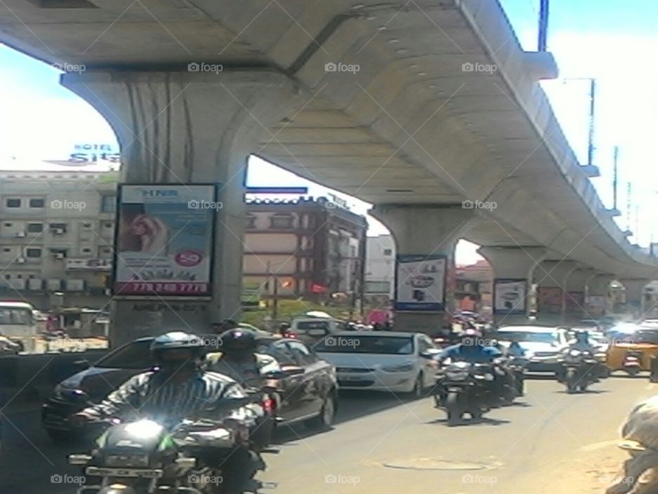 busy road of Hyderabad