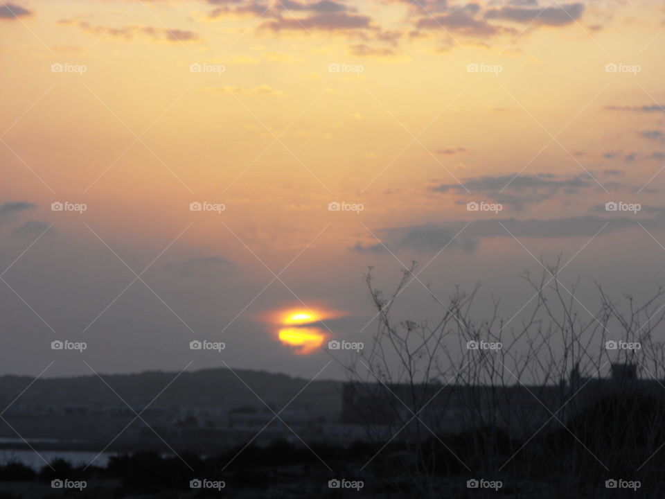 A warm sunset in Mediterranean