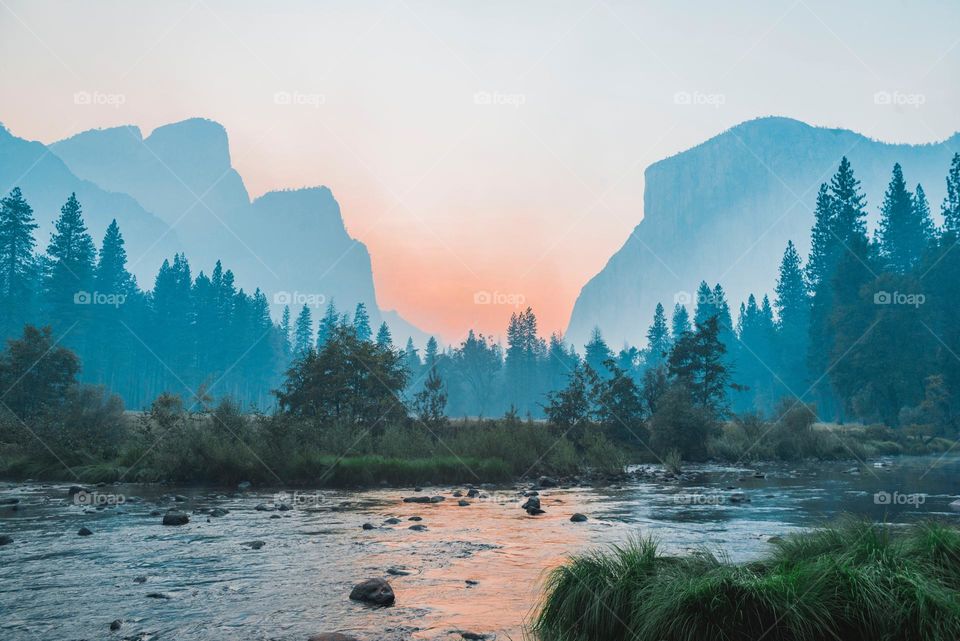 Beautiful mountain and river scenery