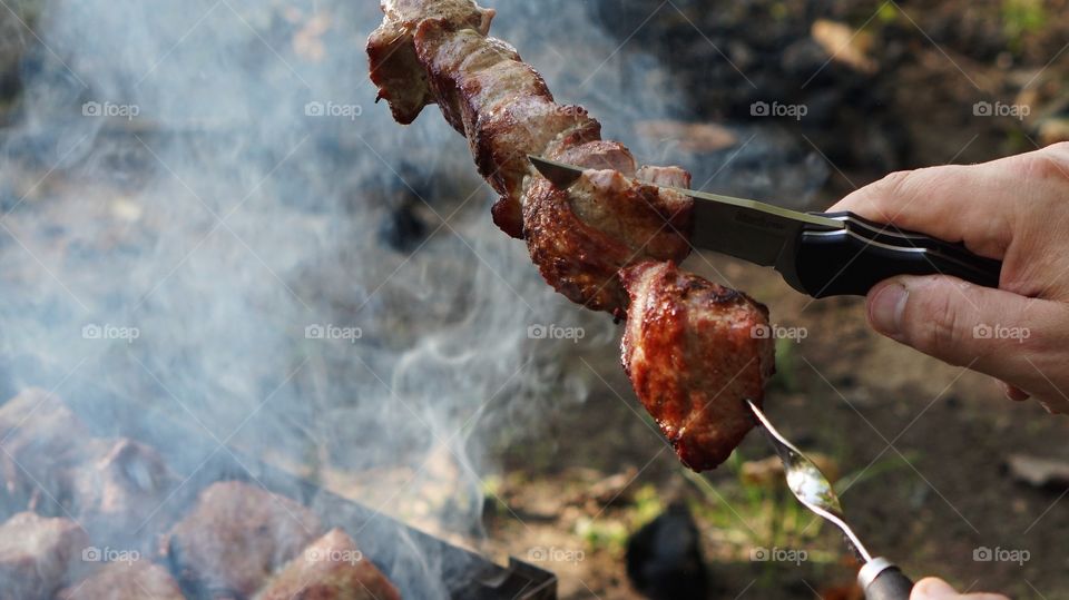 A person preparing  food