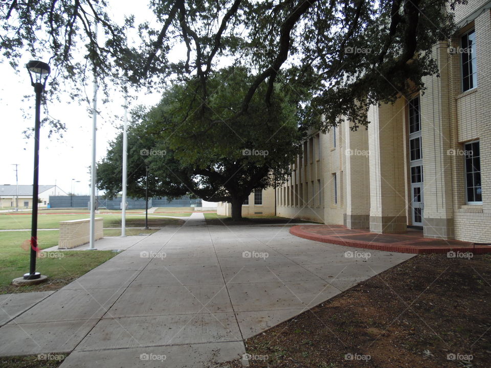 high school 🏫. This is a picture of the front view of Graham Texas high-school