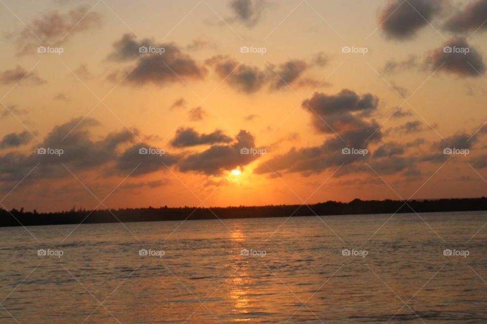 Sunset along North Coast in Kenya