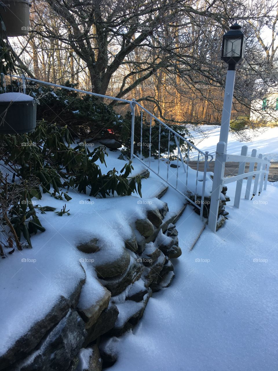 Frozen stone wall