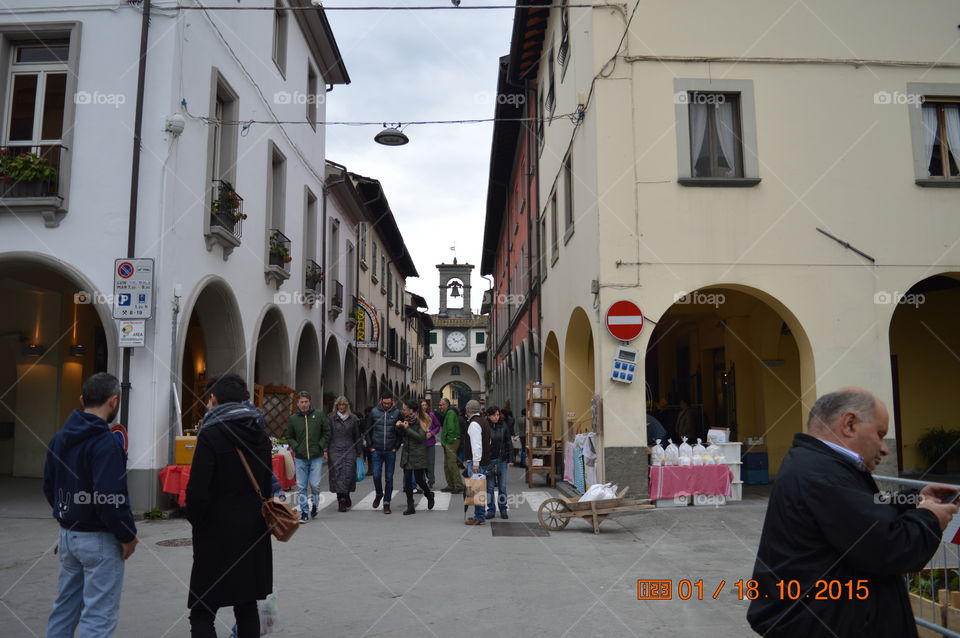 View of a street market