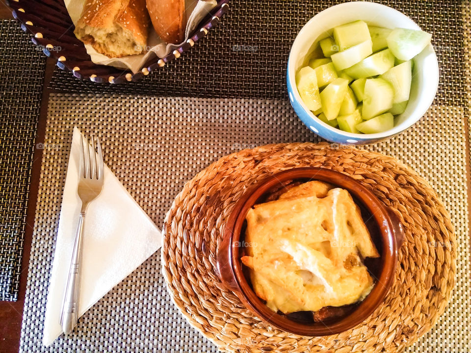 Fresh food with salad