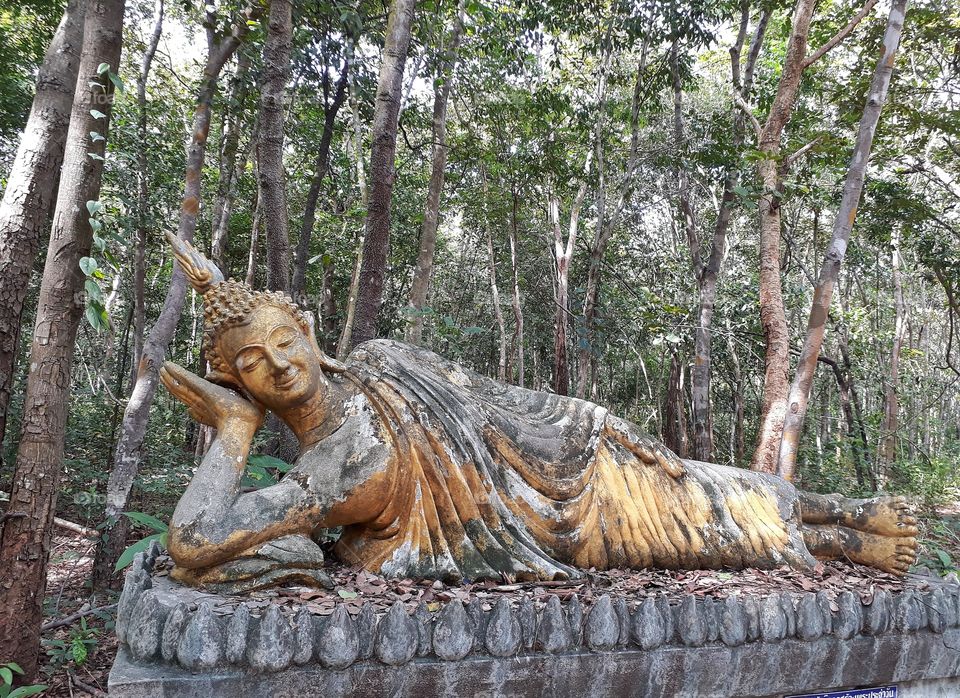 reclining buddha image.