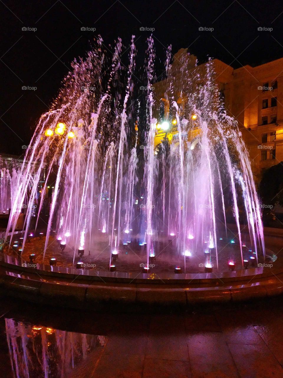 glowing fountain