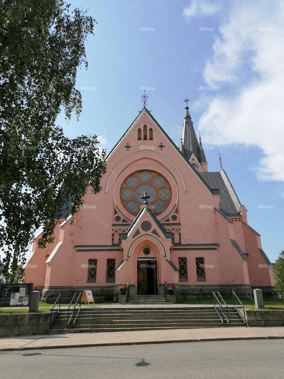 There are many triangles in the Gothic architecture of Kemi Church in Finnish Lapland