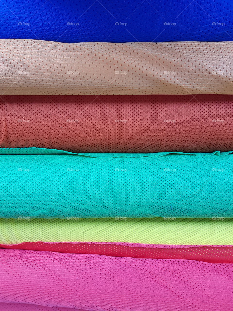 Rolls of colorful fabric