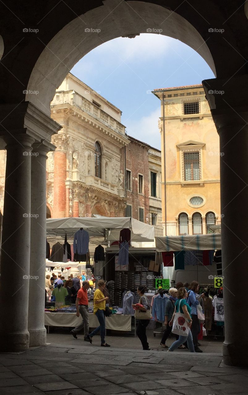 Market day in Vicenza, Italy