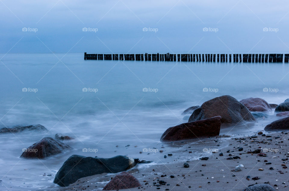 beach sky rocks baltic sea by aflasbar