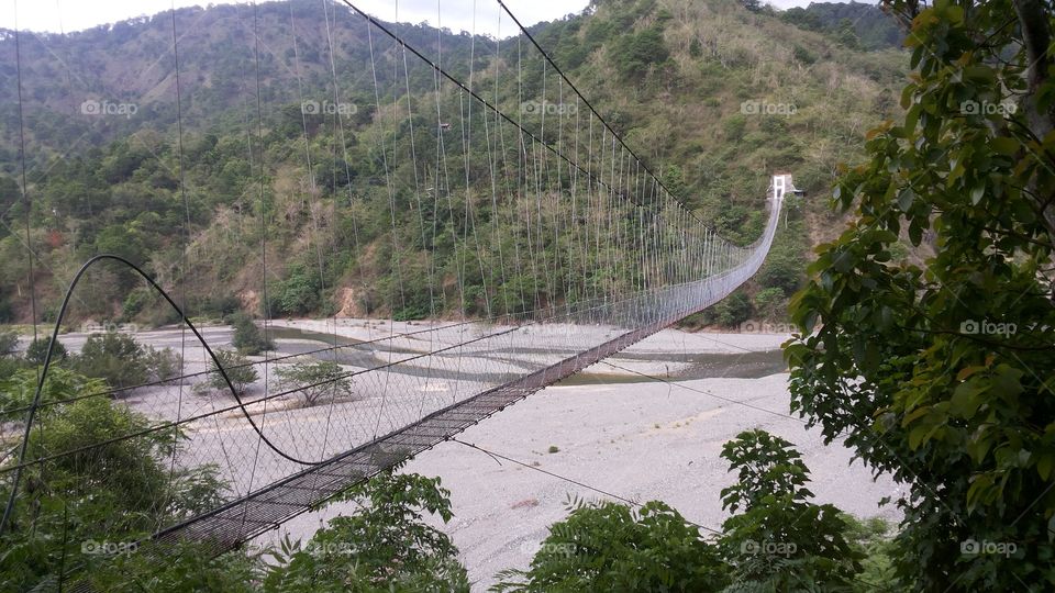 hanging foot bridge in mountain Province Philippines
