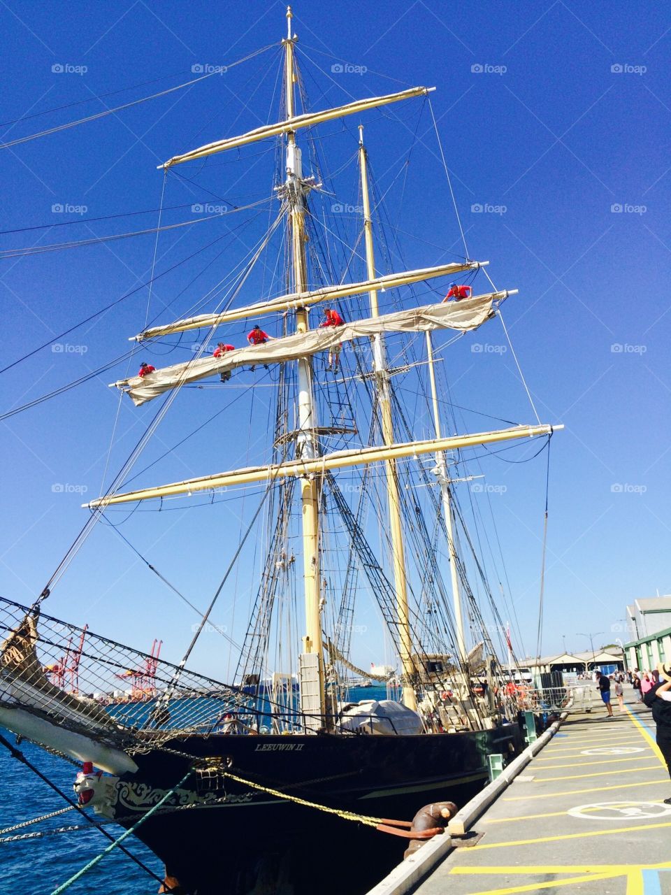 Sailing in the past. Tall ship