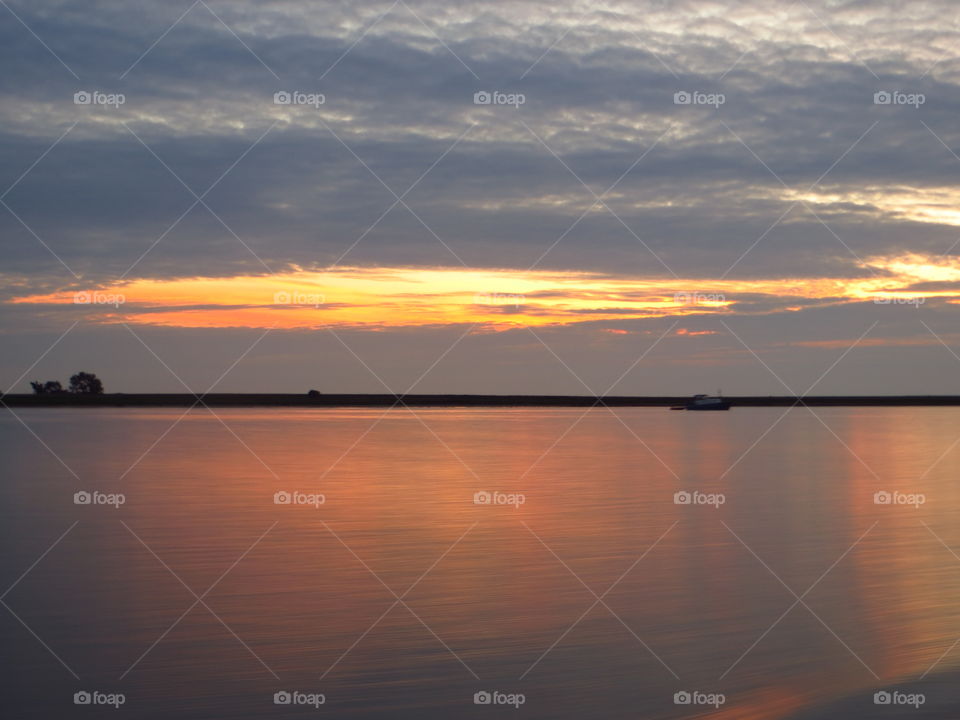 Reflection of dramatic sky on lake