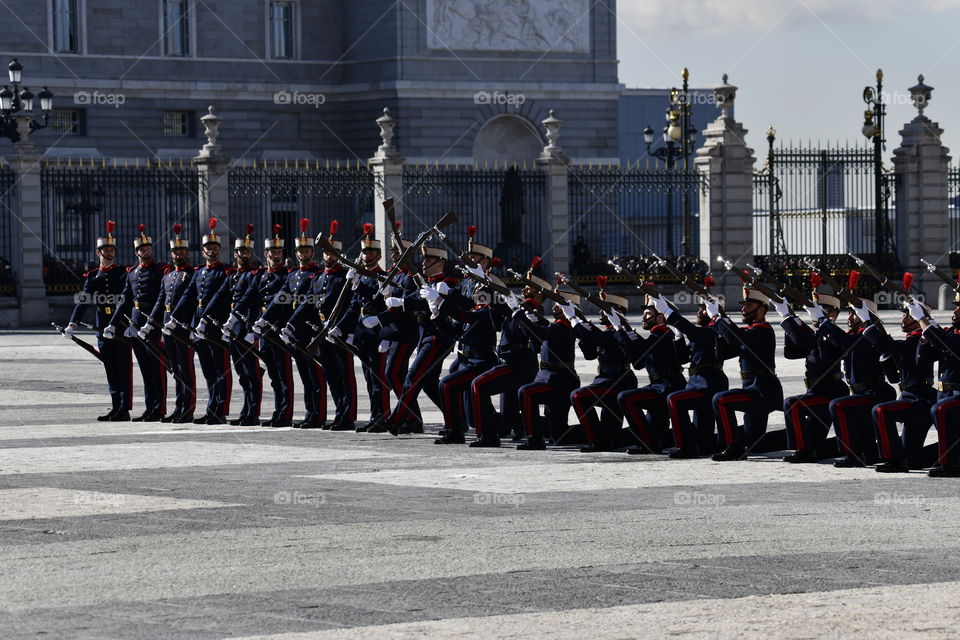 Cambio de guardia, Palacio Real, Madrid, España - Change of guard, Palacio Real, Madrid, Spain