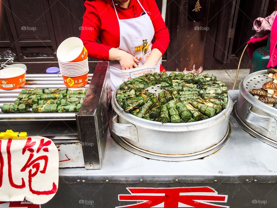 Bamboo leaf meat and veggie roll  