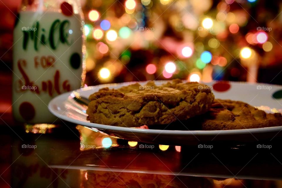 Cookies and milk left out for that someone special that magically shows up in the middle of the night. 