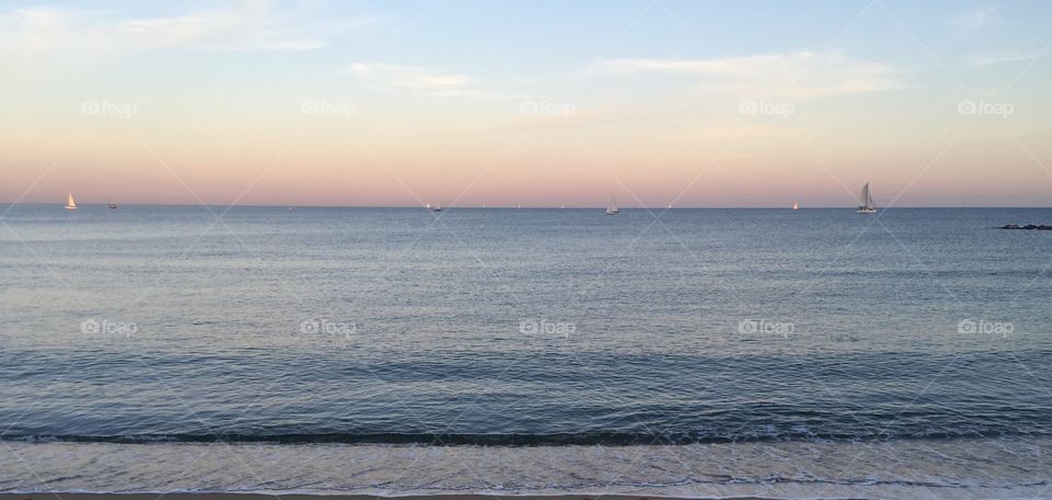 Idyllic view of beach in barcelona