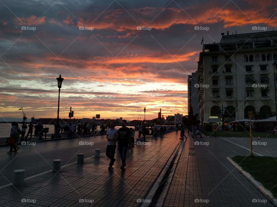 One dramatic sunset in Thessaloniki