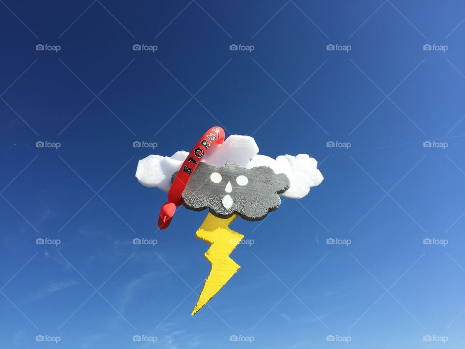 A cartoon thunderstorm over me. A cartoon thunderstorm over me