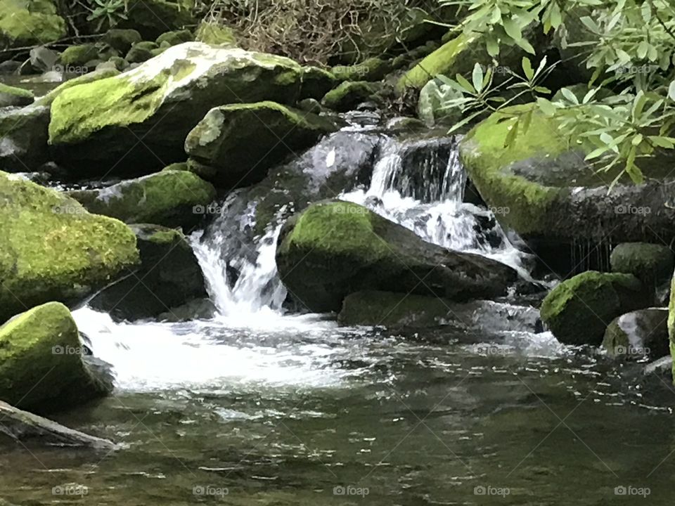 Water, No Person, Stream, Waterfall, Rock