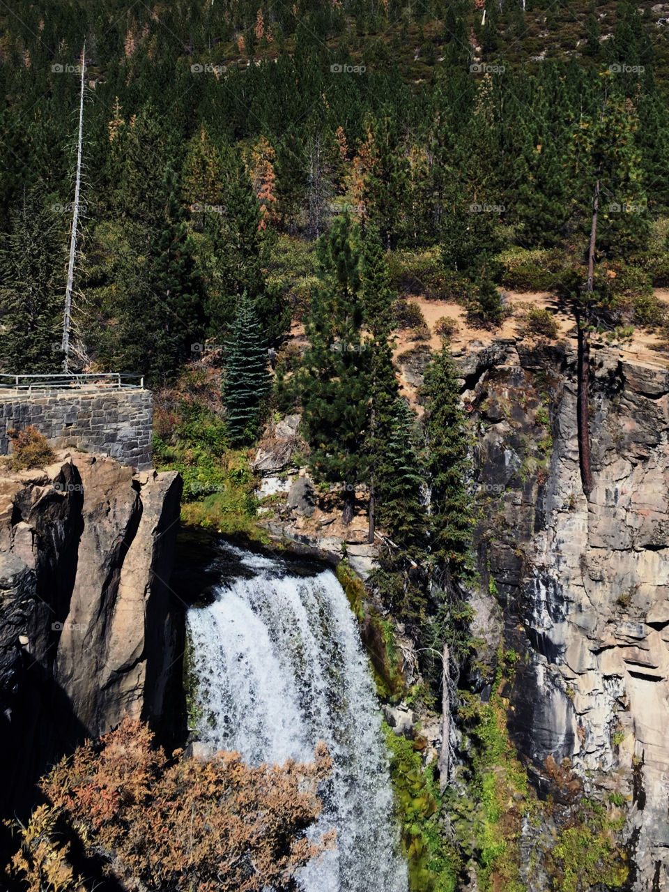 Scenic view of waterfall