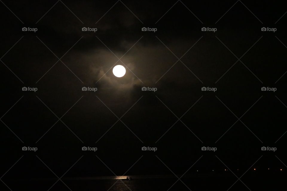 Moon reflection over Alvarado's lagoon, Honduras